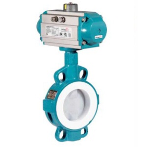 Pneumatic lining butterfly valve